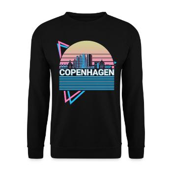 Copenhague City Skyline Cityscape Rétro - Sweat-shirt Unisexe - noir - Devant - Alina (178cm) & Michal (187cm)