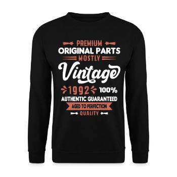 Vintage 1992 Cadeau D'anniversaire - Sweat-shirt Unisexe - noir - Devant - Alina (178cm) & Michal (187cm)