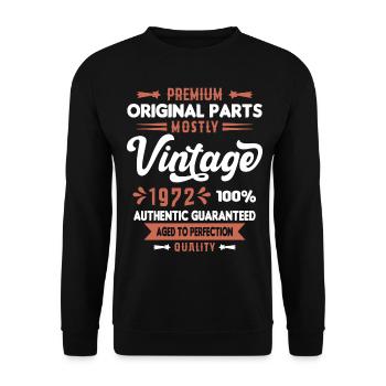 Vintage 1972 cadeau D'Anniversaire - Sweat-shirt Unisexe - noir - Devant - Alina (178cm) & Michal (187cm)