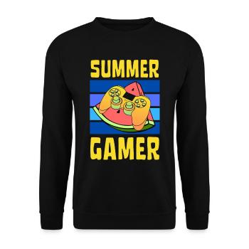 SUMMER GAMER JEU VIDÉO ESPORTS - Sweat-shirt Unisexe - noir - Devant - Alina (178cm) & Michal (187cm)