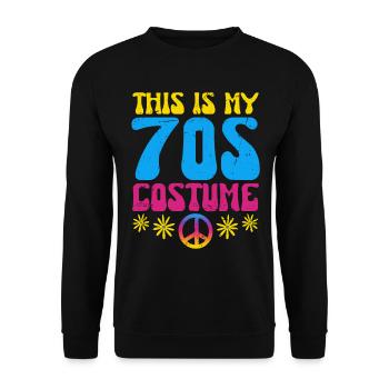 This is my 70s Costume Halloween 70er Party Disco - Unisex Sweatshirt - black - Front - Alina (178cm) & Michal (187cm)