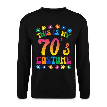 This is my 70s Costume Halloween 70er Party Disco - Unisex Sweatshirt - black - Front - Alina (178cm) & Michal (187cm)