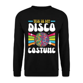 This Is My Disco Costume Halloween 70s Party - Unisex Sweatshirt - black - Front - Alina (178cm) & Michal (187cm)