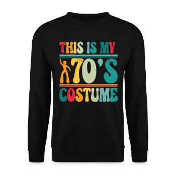 This is my 70s Costume Halloween 70er Party Disco - Unisex Sweatshirt - black - Front - Alina (178cm) & Michal (187cm)