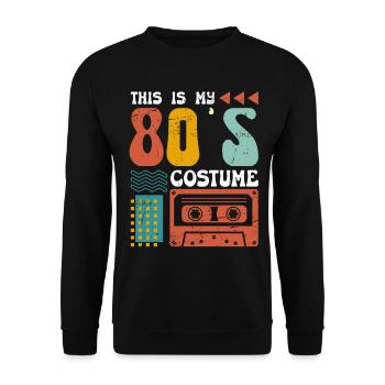 This is my 80s Costume Halloween 70s Party Disco - Unisex Sweatshirt - black - Front - Alina (178cm) & Michal (187cm)