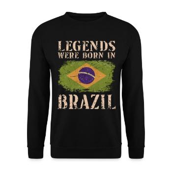 Vintage Design Drapeau Brésilien Brésil - Sweat-shirt Unisexe - noir - Devant - Alina (178cm) & Michal (187cm)