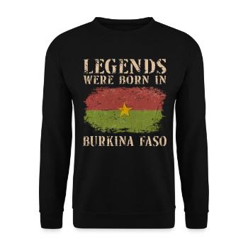 Vintage Design Burkina Faso Flag - Unisex Sweatshirt - black - Front - Alina (178cm) & Michal (187cm)