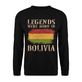 Vintage Design Drapeau Bolivien Bolivie - Sweat-shirt Unisexe - noir - Devant - Alina (178cm) & Michal (187cm)