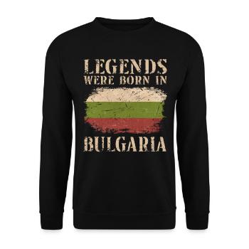 Vintage Design Bulgarian Flag Bulgaria - Unisex Sweatshirt - black - Front - Alina (178cm) & Michal (187cm)