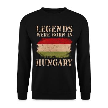 Vintage Design Drapeau Hongrois Hongrie - Sweat-shirt Unisexe - noir - Devant - Alina (178cm) & Michal (187cm)