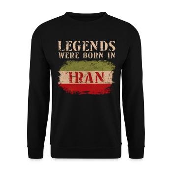 Vintage Design Drapeau iranien Iran - Sweat-shirt Unisexe - noir - Devant - Alina (178cm) & Michal (187cm)