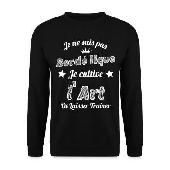 Pas Bordélique l'art De Laisser Traîner Humour - Sweat-shirt Unisexe - noir - Devant - Alina (178cm) & Michal (187cm)