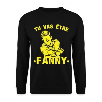 TU VAS ÊTRE FANNY Pétanque humour - Sweat-shirt Unisexe - noir - Devant - Alina (178cm) & Michal (187cm)