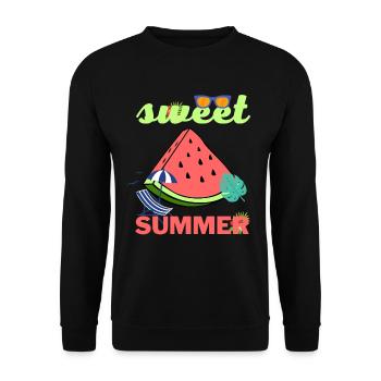 Sweet Summer été pastèque plage soleil cool - Sweat-shirt Unisexe - noir - Devant - Alina (178cm) & Michal (187cm)