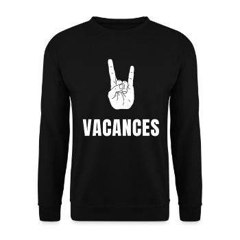 Les vacances c'est cool - Signe Surfeur Shaka - Sweat-shirt Unisexe - noir - Devant - Alina (178cm) & Michal (187cm)