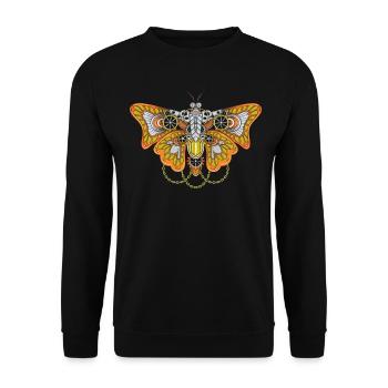 Cyborg Butterfly Cyber Aesthetic Steampunk - Unisex Sweatshirt - black - Front - Alina (178cm) & Michal (187cm)