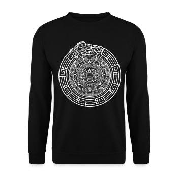 Quetzalcoatl Ouroboros Serpent aztèque - Sweat-shirt Unisexe - noir - Devant - Alina (178cm) & Michal (187cm)