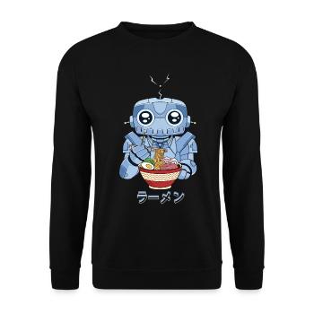 Cyborg Robot Ramen Noodles Cyber Aesthetics - Unisex Sweatshirt - black - Front - Alina (178cm) & Michal (187cm)