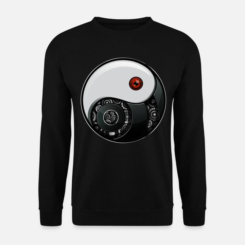 Cyborg Ying Yang Yin Yang Cyber-Ästhetik - Unisex Pullover - Schwarz