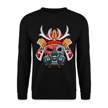 Cyborg Samurai-Krieger Bushido Cyber-Ästhetik - Unisex Pullover - Schwarz - Vorne - Alina (178cm) & Michal (187cm)