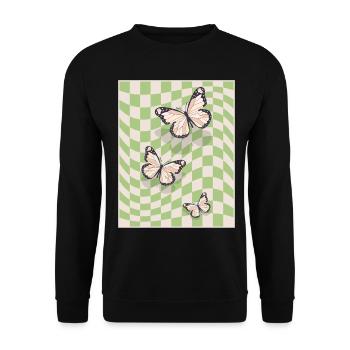 Papillons esthétiques pastel danois - Sweat-shirt Unisexe - noir - Devant - Alina (178cm) & Michal (187cm)