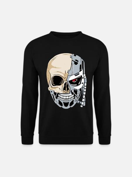 Cyborg-Schädel Cyber-Ästhetik - Unisex Pullover - Schwarz