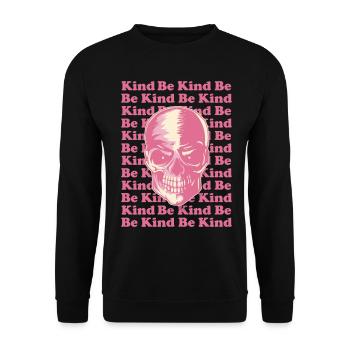 Danish Pastel Aesthetic Gothic Skull Goth Be - Unisex Sweatshirt - black - Front - Alina (178cm) & Michal (187cm)