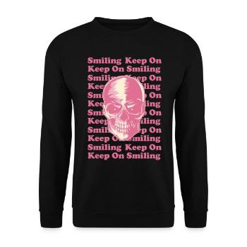 Danish Pastel Aesthetic Gothic Skull Goth - Unisex Sweatshirt - black - Front - Alina (178cm) & Michal (187cm)