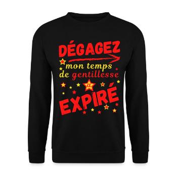 Dégagez mon temps de gentillesse a expiré - Sweat-shirt Unisexe - noir - Devant - Alina (178cm) & Michal (187cm)