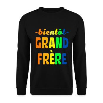Bientôt Grand Frère couleurs vives - Sweat-shirt Unisexe - noir - Devant - Alina (178cm) & Michal (187cm)
