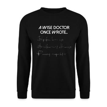 WISE DOCTOR ONCE WROTE - Unisex Sweatshirt - black - Front - Alina (178cm) & Michal (187cm)