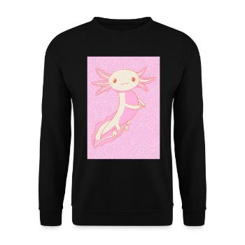 Esthétique pastel danoise Kawaii Axolotl - Sweat-shirt Unisexe - noir - Devant - Alina (178cm) & Michal (187cm)