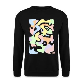 Danish Pastel Aesthetic Retro Pastel Pattern - Unisex Sweatshirt - black - Front - Alina (178cm) & Michal (187cm)