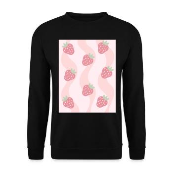 Esthétique pastel danoise Fraises - Sweat-shirt Unisexe - noir - Devant - Alina (178cm) & Michal (187cm)