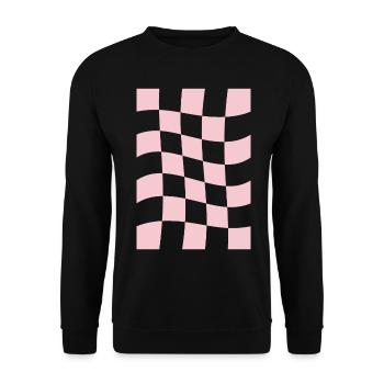 Esthétique pastel danoise à carreaux roses - Sweat-shirt Unisexe - noir - Devant - Alina (178cm) & Michal (187cm)