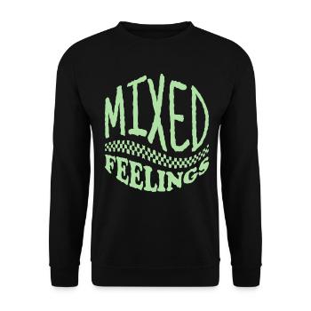 Dänische Pastell-Ästhetik Gemischte Gefühle - Unisex Pullover - Schwarz - Vorne - Alina (178cm) & Michal (187cm)