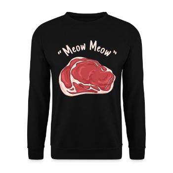 Meatcore Aesthetics Meow-Meow Meat - Unisex Sweatshirt - black - Front - Alina (178cm) & Michal (187cm)