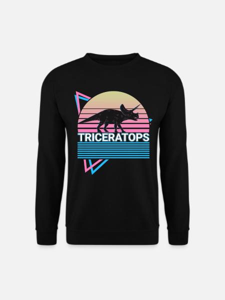 Triceratops Dinosaurier Retro - Unisex Pullover - Schwarz