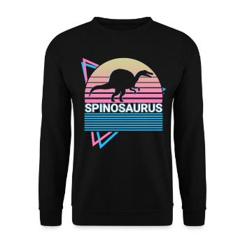 Spinosaurus Dinosaurier Retro - Unisex Pullover - Schwarz - Vorne - Alina (178cm) & Michal (187cm)