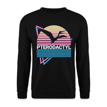 Ptérodactyle Ptérosaure Dinosaure Rétro - Sweat-shirt Unisexe - noir - Devant - Alina (178cm) & Michal (187cm)