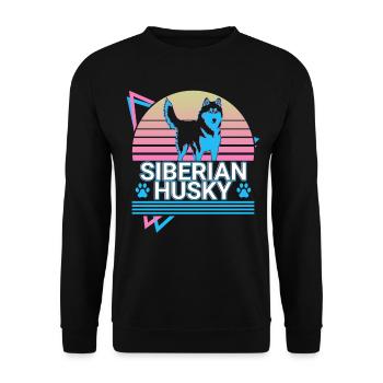 Sibérie Husky Rétro - Sweat-shirt Unisexe - noir - Devant - Alina (178cm) & Michal (187cm)
