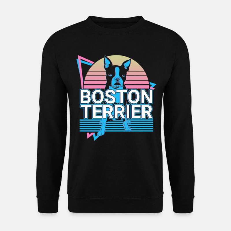 Boston Terrier Retro - Unisex Pullover - Schwarz