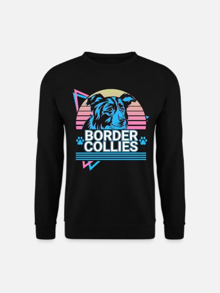 Border Collies Retro - Unisex Pullover - Schwarz