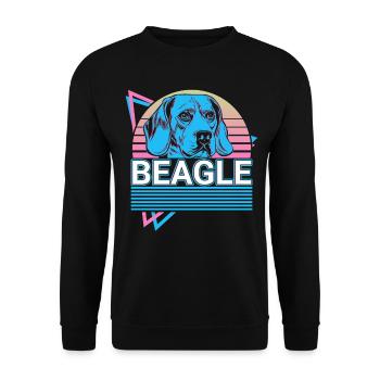 Beagle Retro - Unisex Sweatshirt - black - Front - Alina (178cm) & Michal (187cm)