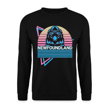 Neufundland Retro - Unisex Pullover - Schwarz - Vorne - Alina (178cm) & Michal (187cm)