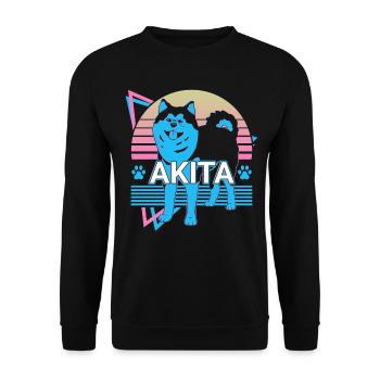 Akita Retro - Unisex Pullover - Schwarz - Vorne - Alina (178cm) & Michal (187cm)