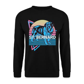 St. Bernard Rétro - Sweat-shirt Unisexe - noir - Devant - Alina (178cm) & Michal (187cm)