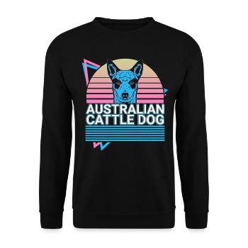 Australian Cattle Dog Retro - Unisex Sweatshirt - black - Front - Alina (178cm) & Michal (187cm)