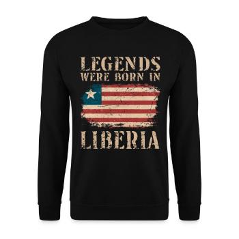Vintage Design-Liberia-Flagge Liberia - Unisex Pullover - Schwarz - Vorne - Alina (178cm) & Michal (187cm)