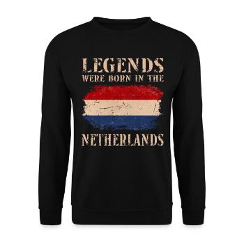 Vintage Design Drapeau néerlandais Pays-Bas - Sweat-shirt Unisexe - noir - Devant - Alina (178cm) & Michal (187cm)